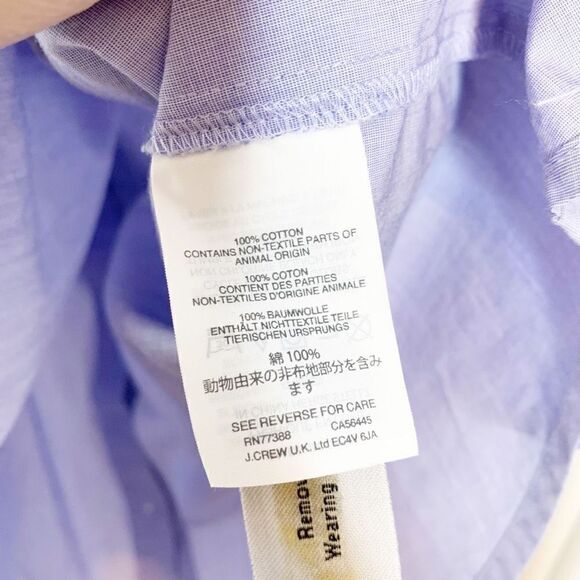 J. Crew Button-Back Bell-Sleeve Top Blouse Peri Blue Coastal Gran Women’s Size 2 - Picture 7 of 10